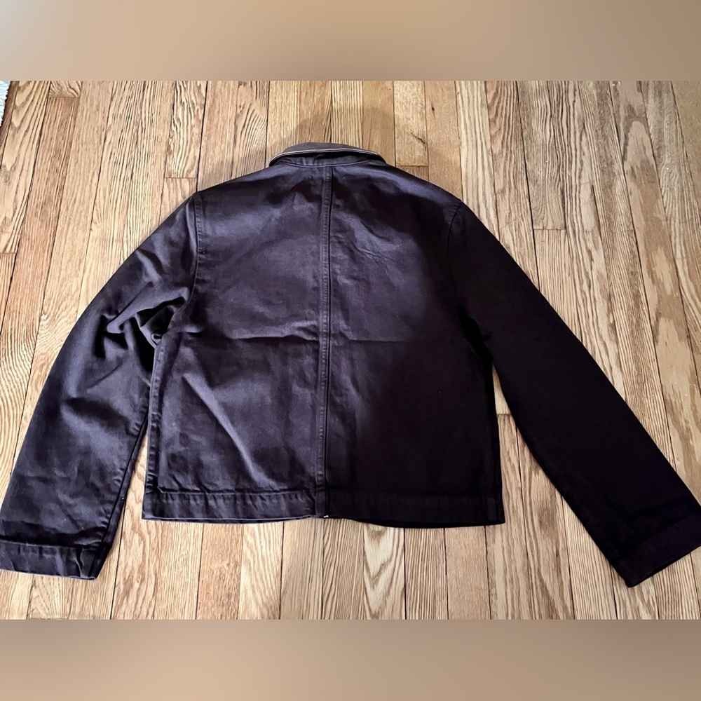 Mango Denim Parka with Faux-Leather Collar in Chocolate | Size M | NWT - Picture 7 of 8